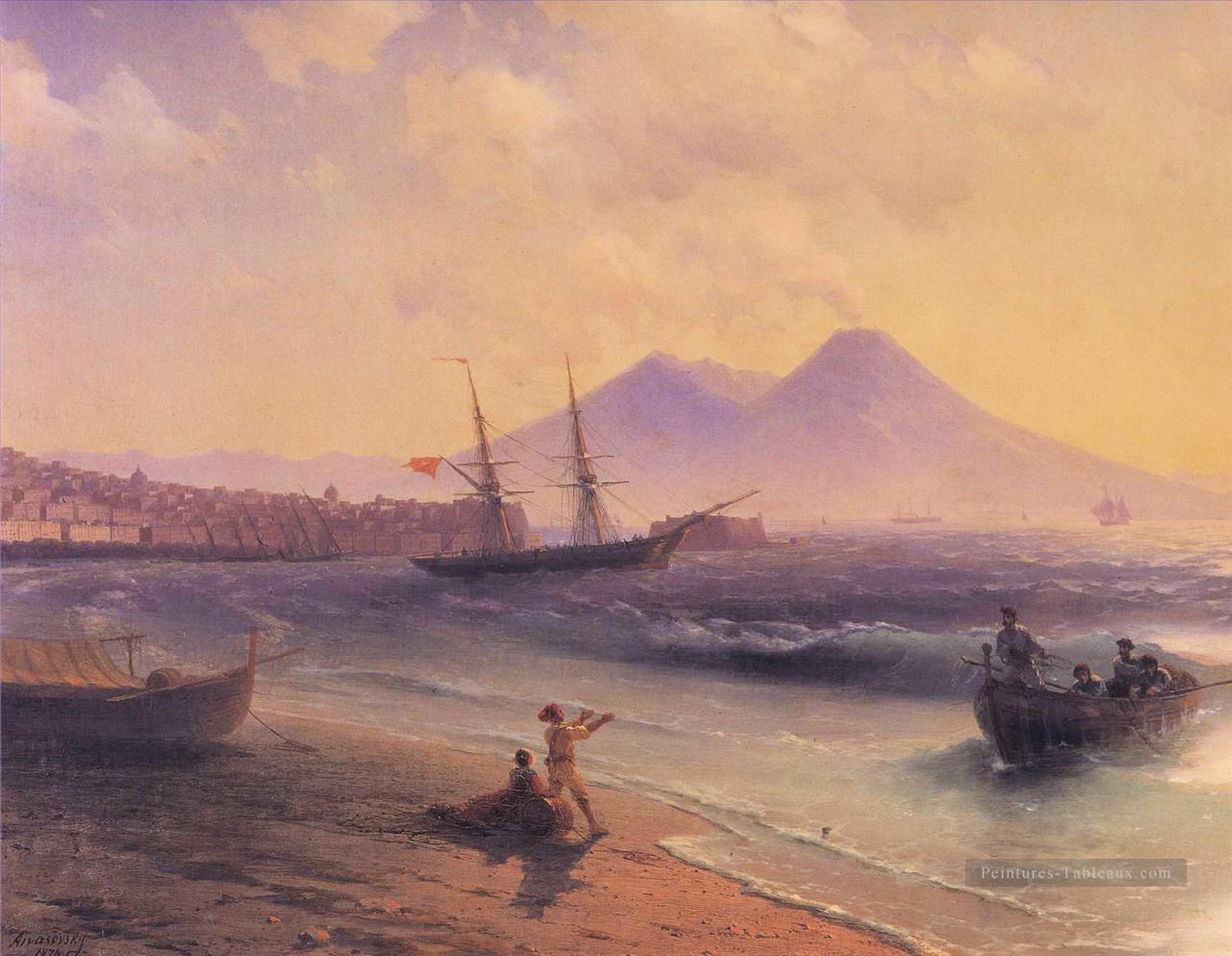 pêcheurs revenant près de naples 1874 Romantique Ivan Aivazovsky russe Peintures à l'huile